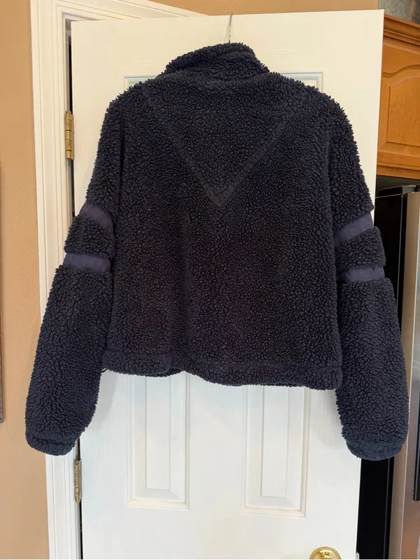 Free People Movement Fluffy Blue Small Women's Fleece Quarter Zip Oversized - Image 6