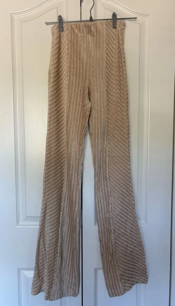 Velvet Flare Pants Tan Size XS - Image 2