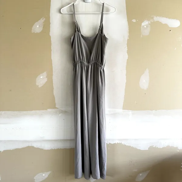 Aritzia Wilfred Melodie Jumpsuit Wide-leg Ashen V-neck Faux Wrap Gray Small - Image 6