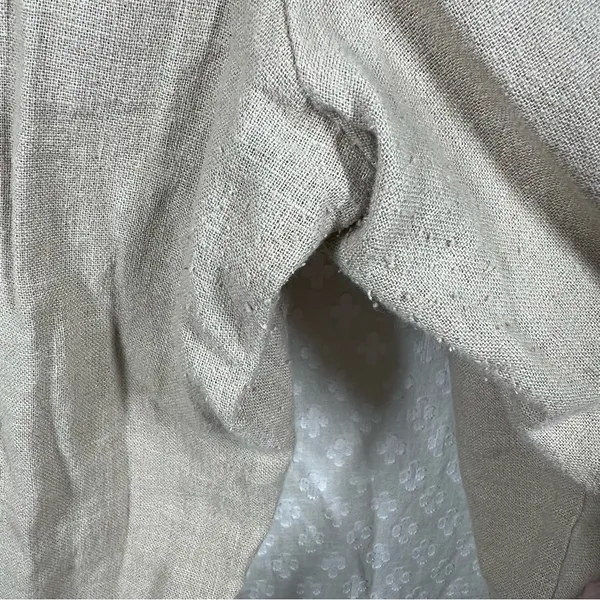 Abercrombie‎ & Fitch Women Trousers Sz M Tan Linen Pleated High Rise Wide Leg - Image 6