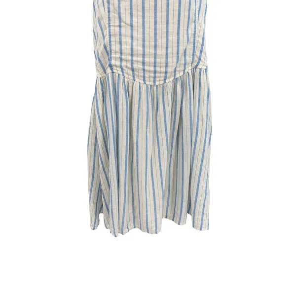 Aerie Love Of Linen Stripe Mini Dress Smocked Back Blue White NWT‎ XL - Image 5