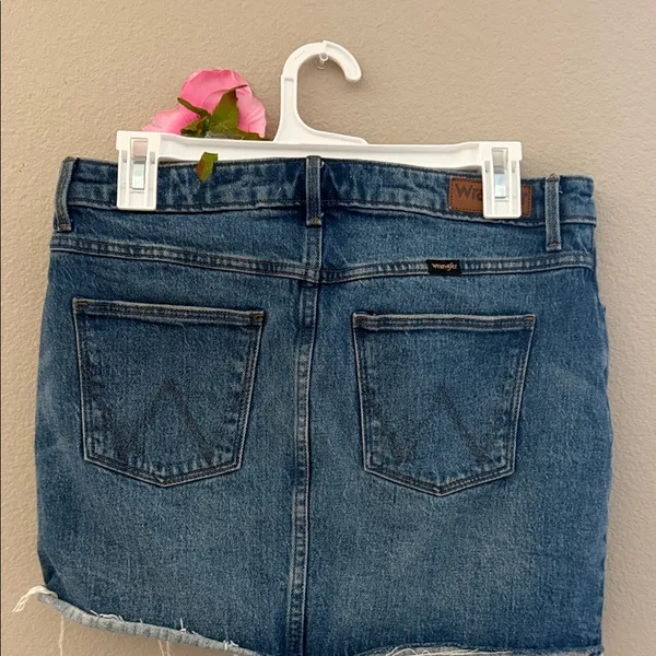 Wrangler Denim Mini Skirt in Faded Blue - Image 4