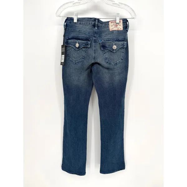 True Religion Billie Mid Rise Flap Straight Jeans Womens 24 Blue Y2K Indie Retro - Image 10