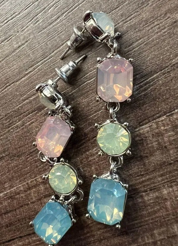 Dangle statement gem earrings - Image 2