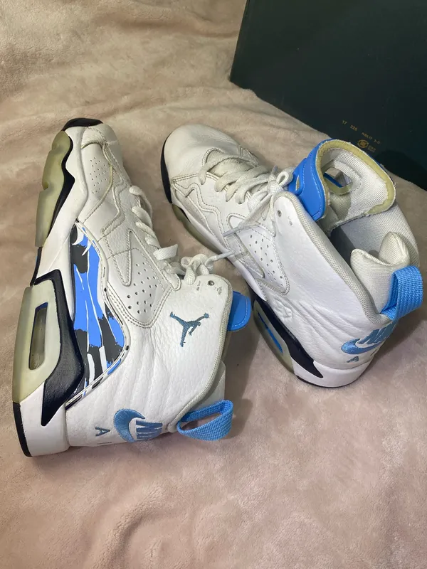 Nike Men's Jordan MVP Shoes White Blue Boys Sneakers Shoes Size 5Y - Image 5