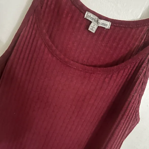 Charlotte Russe Burgundy Mini Body Con Dress with Spaghetti Straps - Image 2