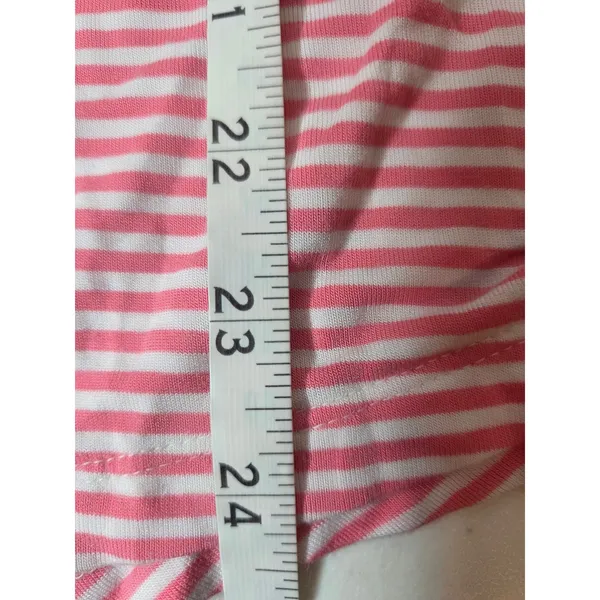 Tommy Bahama Women’s Medium Pink White Stripe Short Sleeve Flowy Shirt - Image 7