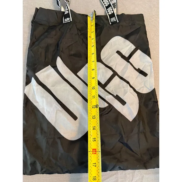 UGG Black Ripstop Nylon Packable Tote Bag White Logo‎ Branded Handles Shopper - Image 3