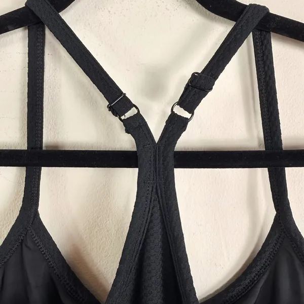 Beach‎ Riot Sport Black Textured Honeycomb Racerback Tank Top Built-In Bra Small - Image 6
