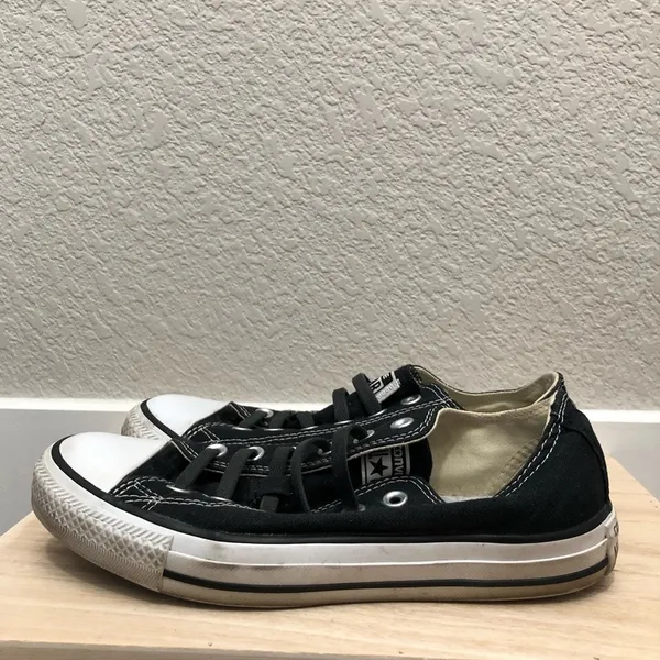 Converse Black Canvas Classic All Star Low Rise Sneakers‎ 7 - Image 2