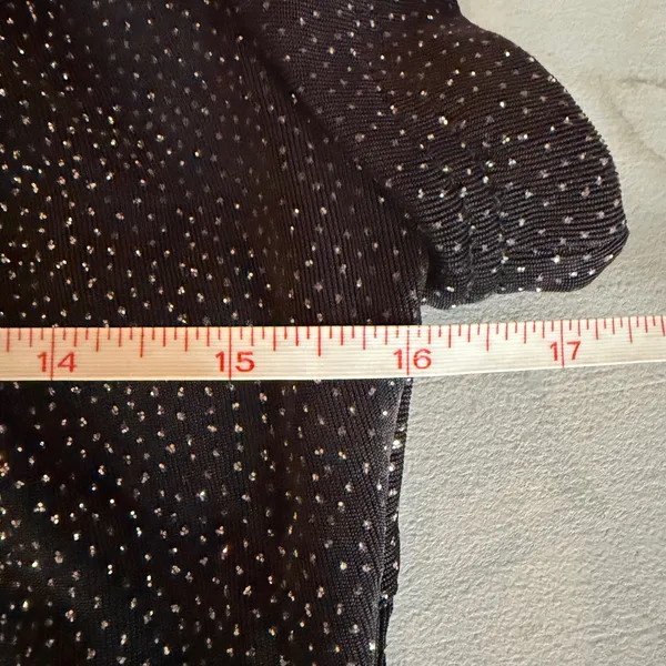 Vintage Night Way Collections Maxi Dress Women 12 Black Silver Glitter Mesh Hoco - Image 9