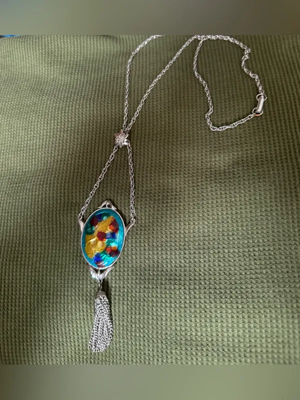 Celebrity Multicolor Glass Pendant Tassel Necklace - Women Jewelry - Image 2