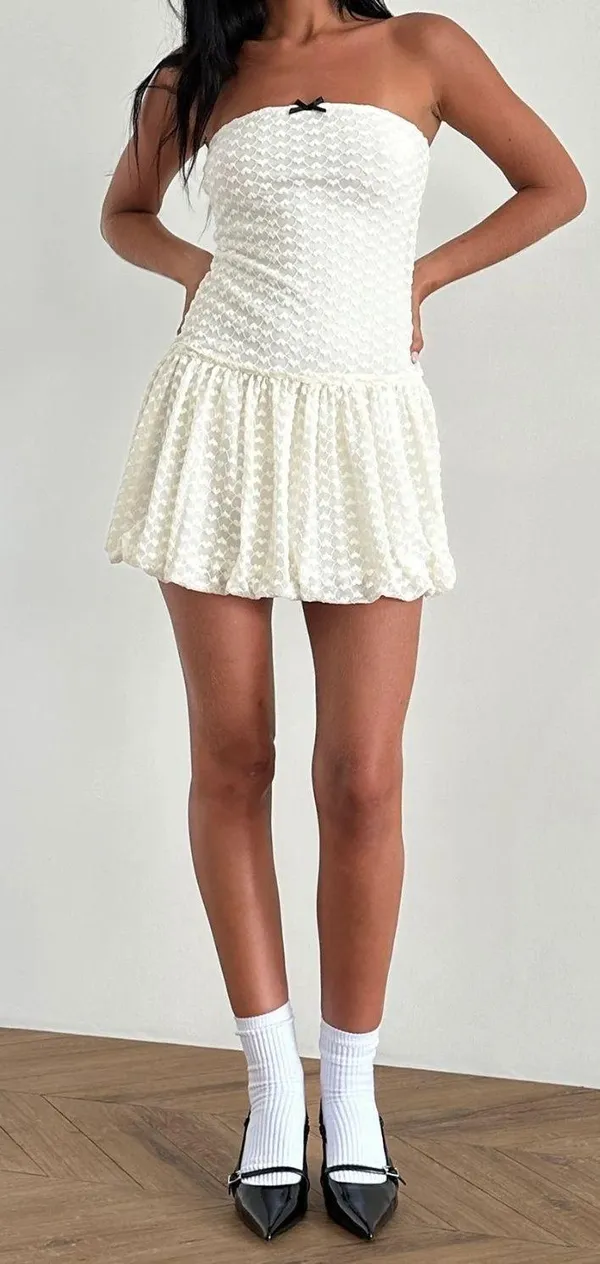 White Mini Dress Size M - Image 4