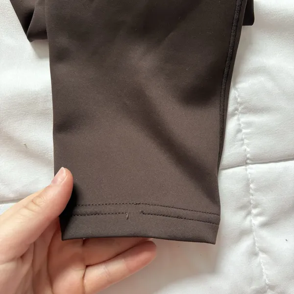Womens Size Medium Leggings Activewear Running Yoga Brown‎ Pockets Nylon Blend - Image 9