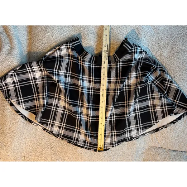 Hot Topic Black White Plaid O-Ring Zipper Skater Skirt XL - Image 4