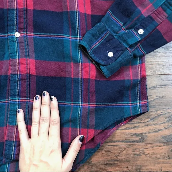 vintage • Polo Ralph Lauren 90s plaid buttondown shirt green red navy cotton - Image 4