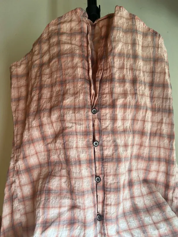 Harley Davidson Corset Back Plaid Shirt‎ Small Pink Spellout Logo Fitted - Image 11