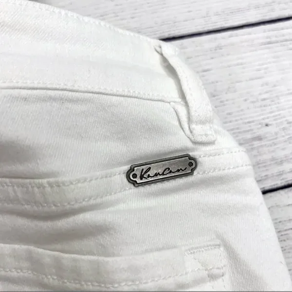 KanCan High Rise Ankle Skinny Distressed Jeans White Stretch Women's Size 25 - Image 5