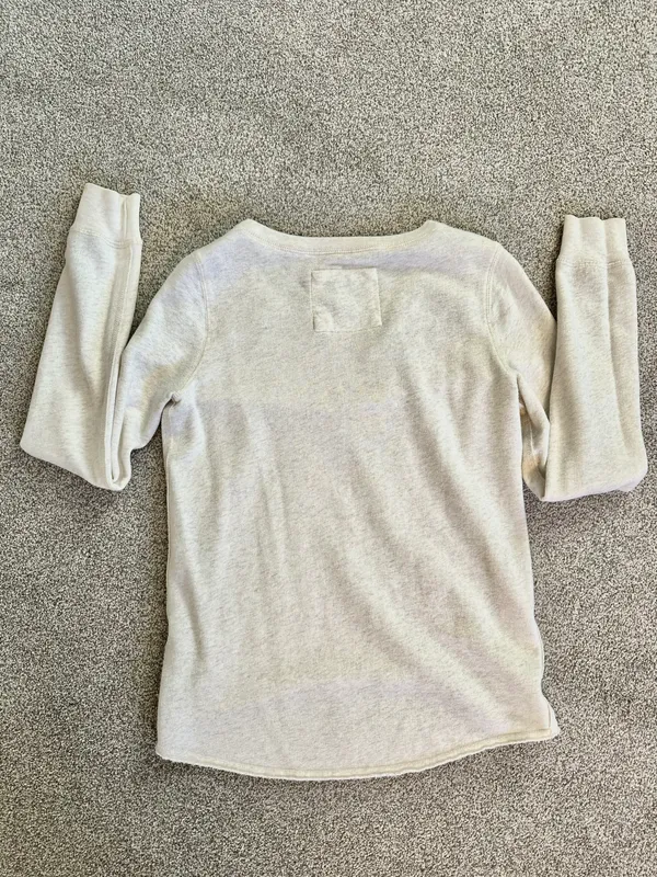 Abercrombie & Fitch Lace Crewneck Sweatshirt Cream Small - Image 3