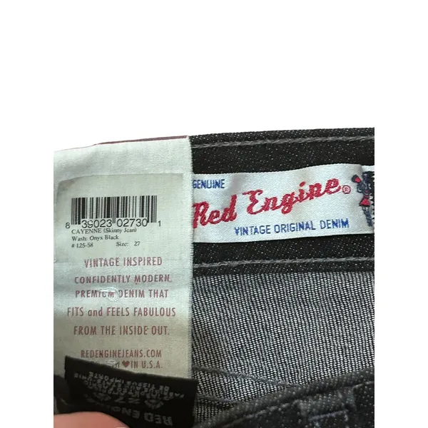 Red Engine Flared Jeans Women's Size 27x32 Dark Wash Jeans Made in USA NWT - Image 3