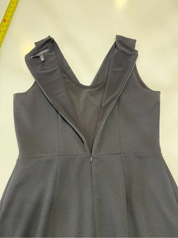 White House Black Market Black Sleeveless Faux-Wrap Midi Dress Size 8 - Image 8
