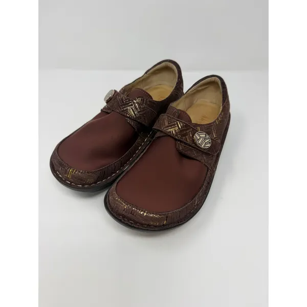 Alegria Paloma Brown Gold Metallic Clogs Shoes DEN-589 Womens 38 USA 7.5 - Image 2