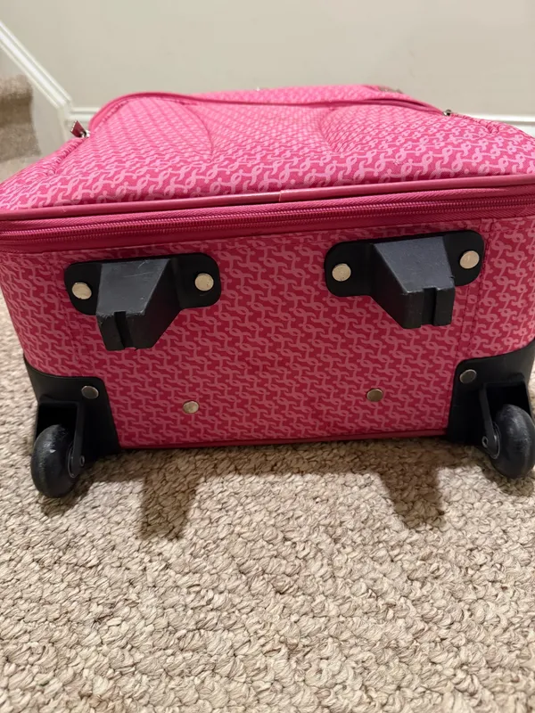 Girls Pink Patterned Travel Tote and Carry-On Set - Image 7