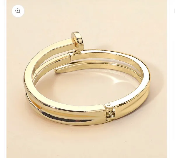 Metal Nail Hinged Bangle Bracelet - Image 3