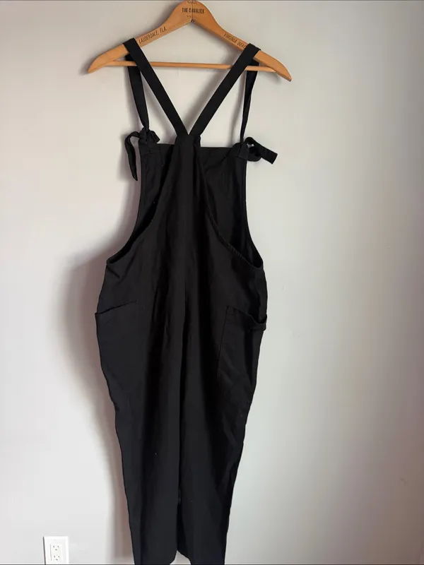 Lucy & Yak Original dungarees in black organic cotton canvas Overalls 8L - Image 4