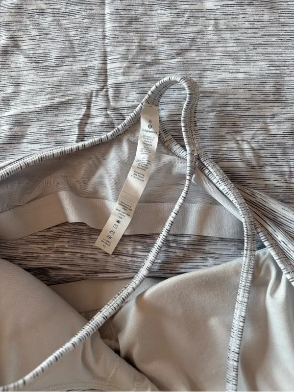 Lululemon Women’s Power Y Tank Top Space Dye Camo White Silver Spoon - Image 6