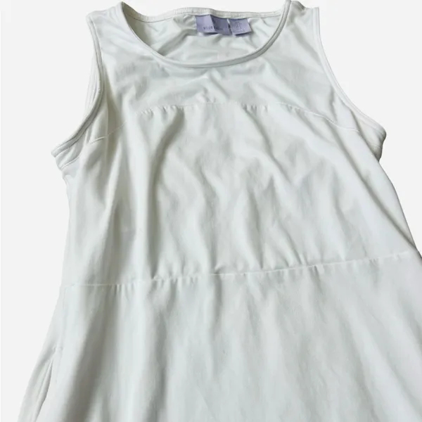 Athletic White Midi Dress with Pockets - Image 2