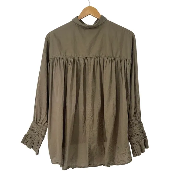 Notshy Cotton Button Up Shirt Size M Taupe Minimalist Lagenlook‎ Oversize - Image 3