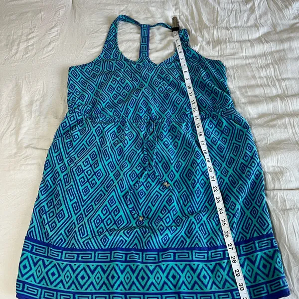 Alice & Trixie Teal and Navy Geometric Dress Size Medium‎ - Image 4