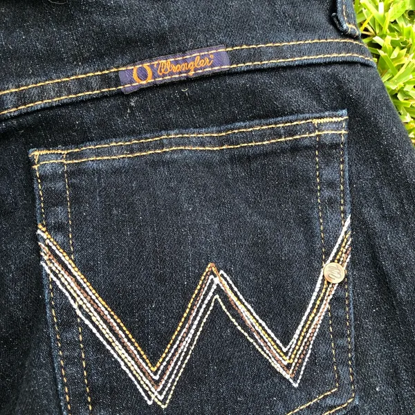 Wrangler Q Baby Jeans Bootcut Dark Blue Stretch Denim Women's 3/4 x 34 - Image 11
