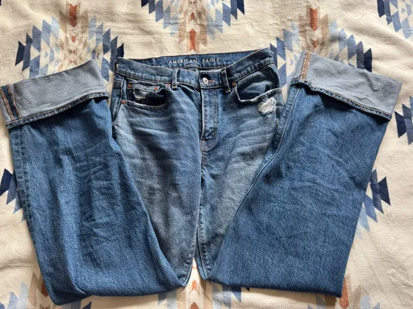 American Eagle Jeans Stretch Cuffed Stovepipe Jeans - Image 2