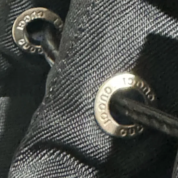GUCCI Vintage Bamboo Patent Leather/Canvas Backpack Black with Dust Bag - Image 6