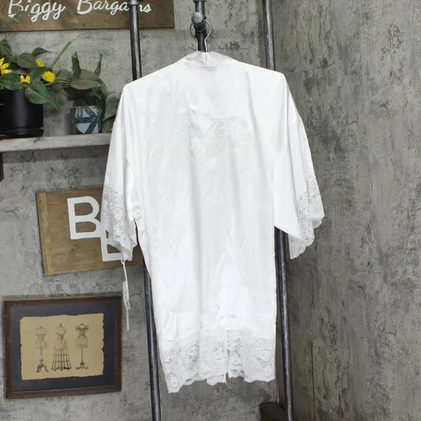 In Bloom By Jonquil Womens Satin The Bride Wrap Robe HER030 White S - Image 2
