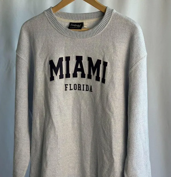 Miami Crew Neck Sweatshirt Blue Size XL - Image 2