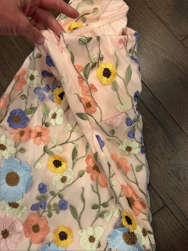 VICI Cassie Strapless Floral Embroidered Midi Dress Large NWT - C39-311 - Image 5