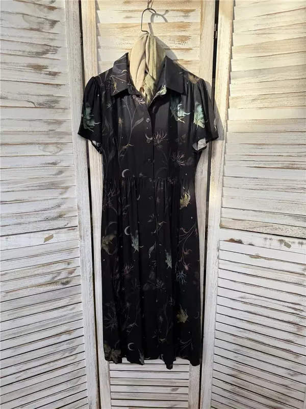 Disturbia Rosanella Floral Print Midi Shirt Dress, US6 - Image 4
