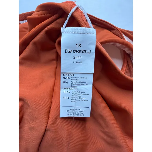 Cupshe Women Burnt Orange Mesh V-Neck One-Piece Swimsuit DGA12E3D001JJ 1X NWT - Image 6