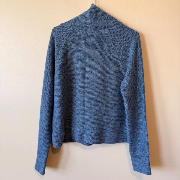 Aerie Women Cotton Blend Pullover Hoodie Medium Blue Funnel Neck Thumbholes - Image 7
