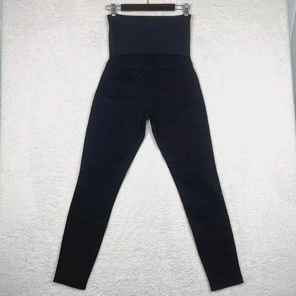 Signature Levis Maternity Jeans Medium Black Denim Skinny Stretch - Image 3