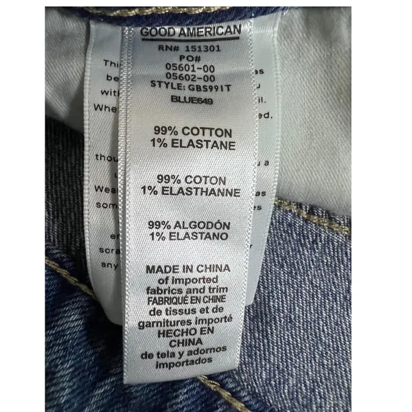 Good American Distressed High Rise Denim Shorts Light Wash Size 4 27 - Image 9