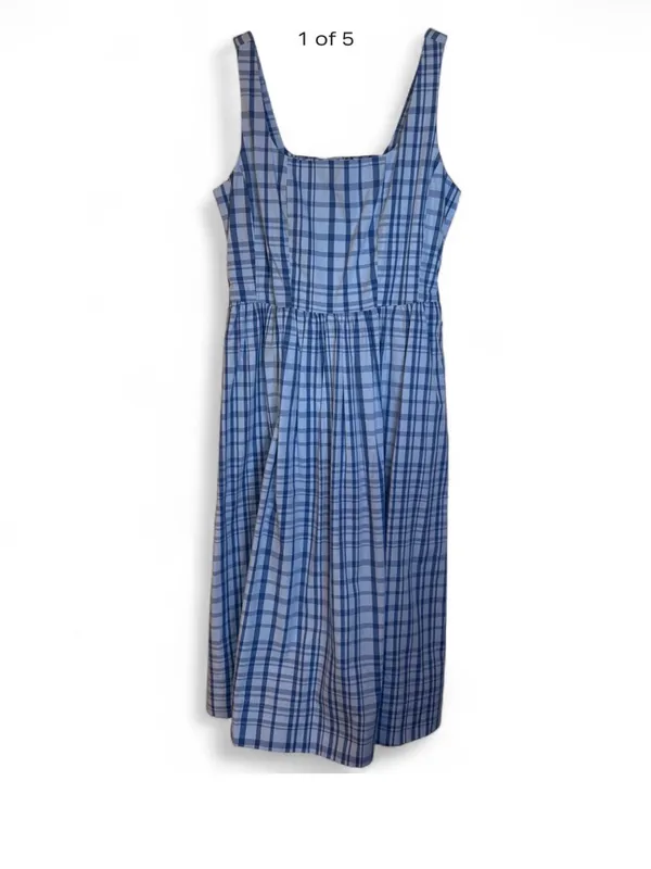 Free Assembly Blue Plaid Mini Dress NWT Size Large - Image 2