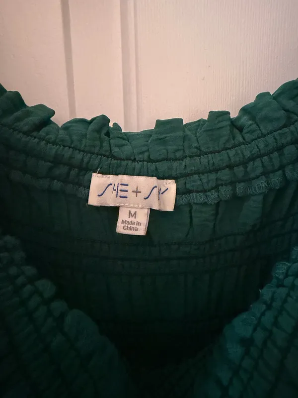 She & Sky Dress Green Smock - Image 3