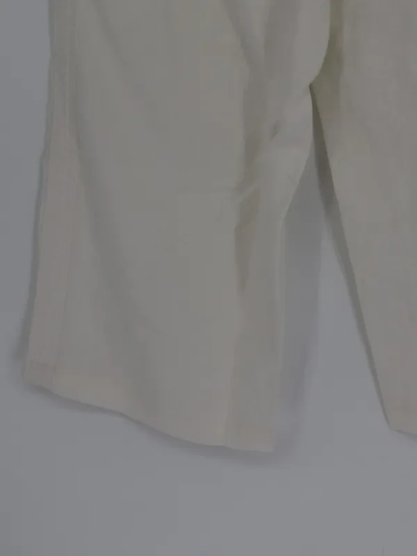 Athleta Womans Cabo Linen Wide Leg Pant White Size 12 Cropped Coastal Minimalist - Image 11