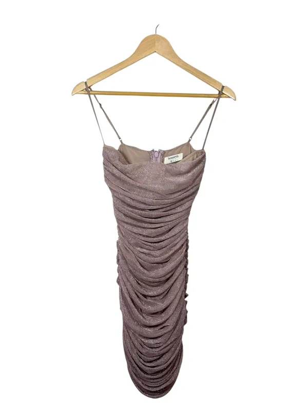 House of CB Ella Pale Pink Sparkle Mesh Mini Dress XS - Image 6