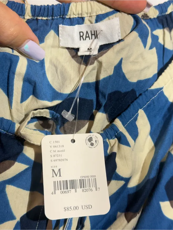 NWT RAHI Lisse Crop Top Boho Leaf Print Festival Blouse Size M Free People - Image 7