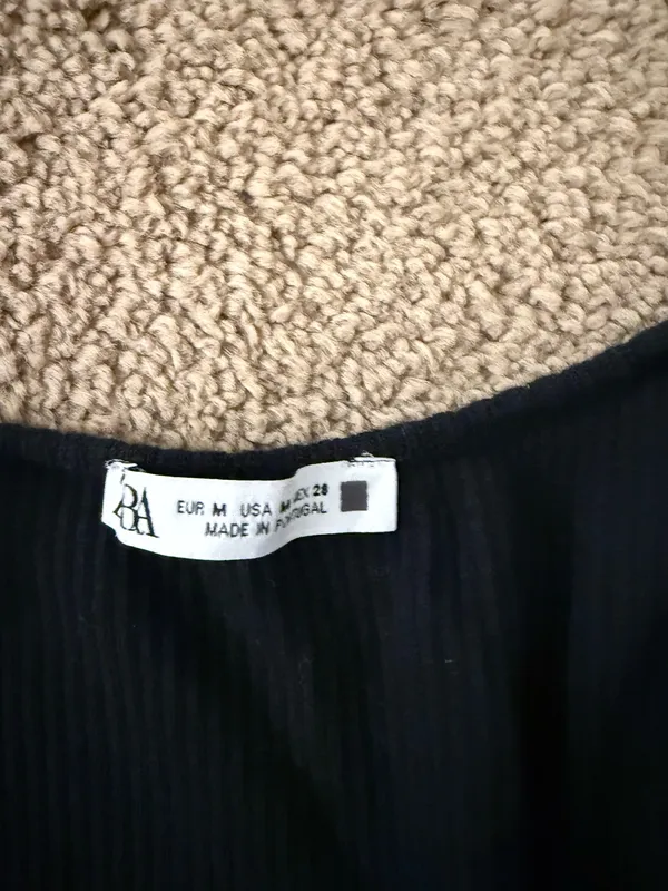 ZARA Black Wrap Top Long Sleeve Crop - Image 2